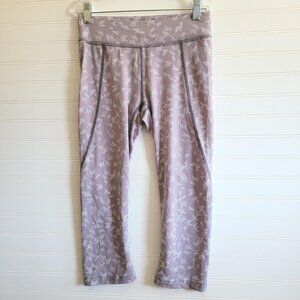 North Face Leggings Womens Size Small Grey White Print Capri Activewear